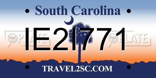 IE2I771 South Carolina License Plate