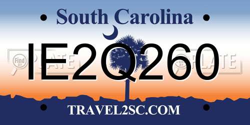 IE2Q260 South Carolina License Plate