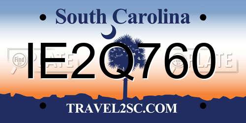 IE2Q760 South Carolina License Plate