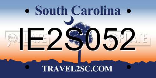 IE2S052 South Carolina License Plate