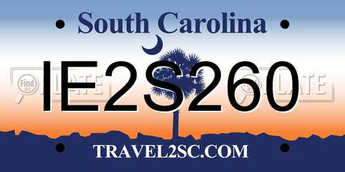 IE2S260 South Carolina License Plate
