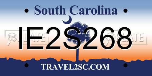 IE2S268 South Carolina License Plate