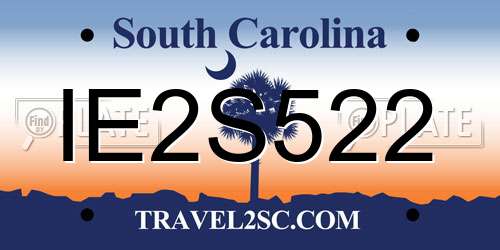 IE2S522 South Carolina License Plate