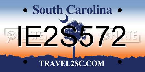 IE2S572 South Carolina License Plate