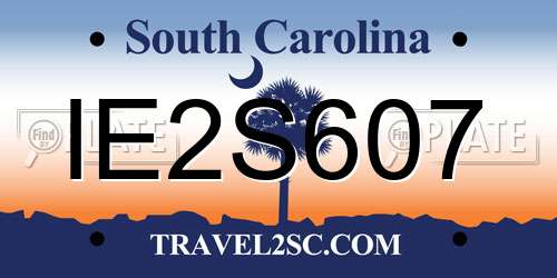 IE2S607 South Carolina License Plate
