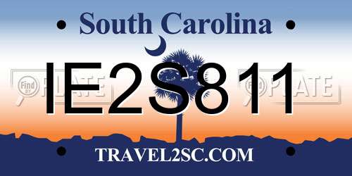 IE2S811 South Carolina License Plate