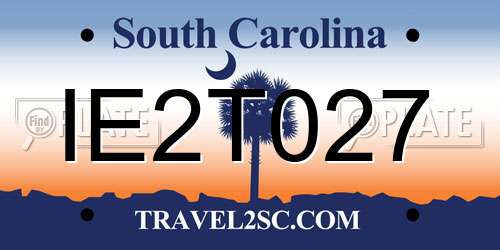 IE2T027 South Carolina License Plate