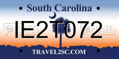 IE2T072 South Carolina License Plate
