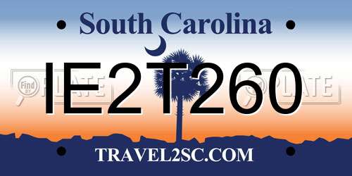 IE2T260 South Carolina License Plate
