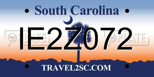 IE2Z072 South Carolina License Plate