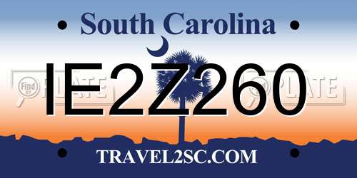 IE2Z260 South Carolina License Plate
