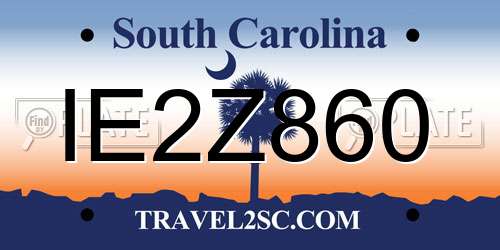 IE2Z860 South Carolina License Plate