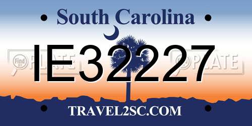 IE32227 South Carolina License Plate
