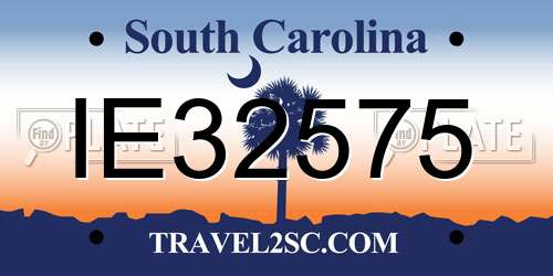 IE32575 South Carolina License Plate