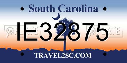 IE32875 South Carolina License Plate