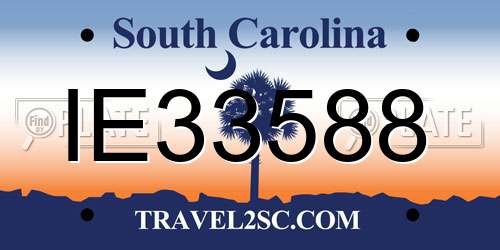 IE33588 South Carolina License Plate