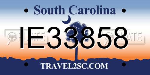 IE33858 South Carolina License Plate