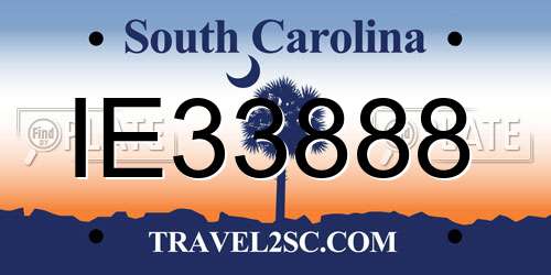 IE33888 South Carolina License Plate