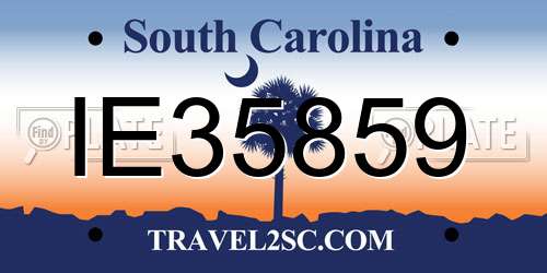IE35859 South Carolina License Plate