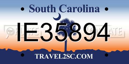IE35894 South Carolina License Plate