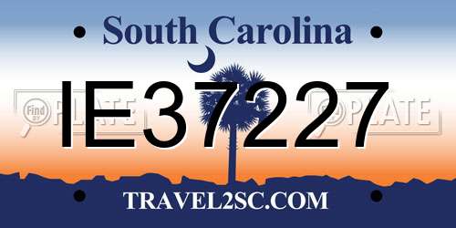 IE37227 South Carolina License Plate