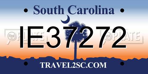 IE37272 South Carolina License Plate