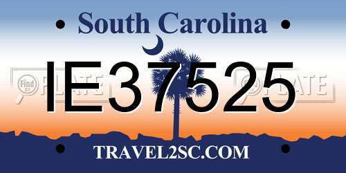 IE37525 South Carolina License Plate