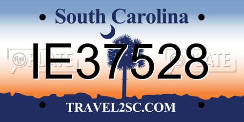 IE37528 South Carolina License Plate