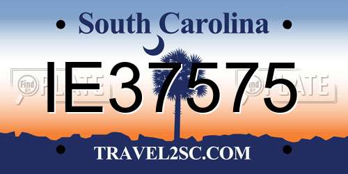 IE37575 South Carolina License Plate