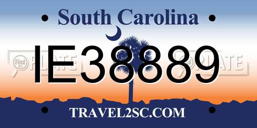 IE38889 South Carolina License Plate