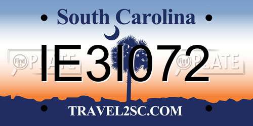 IE3I072 South Carolina License Plate
