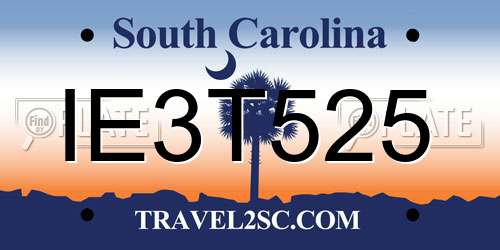 IE3T525 South Carolina License Plate