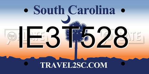 IE3T528 South Carolina License Plate