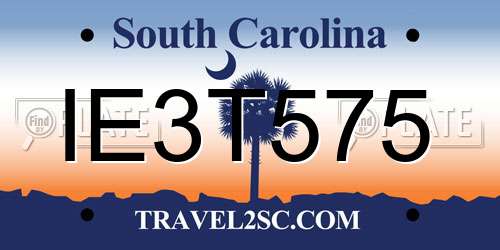 IE3T575 South Carolina License Plate