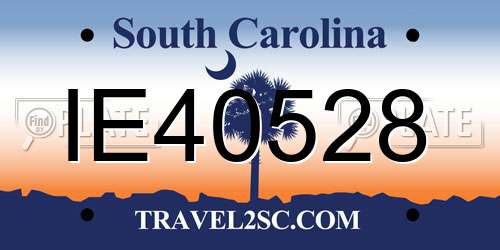 IE40528 South Carolina License Plate