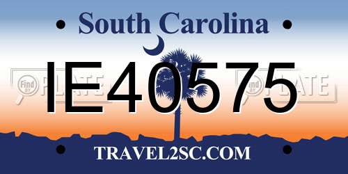 IE40575 South Carolina License Plate