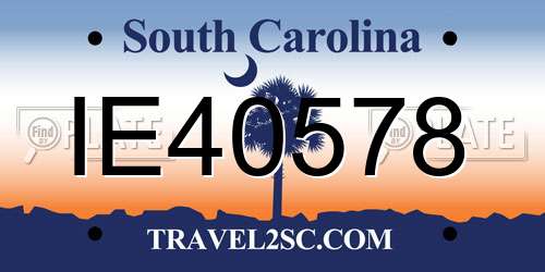 IE40578 South Carolina License Plate