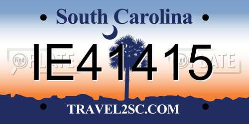 IE41415 South Carolina License Plate