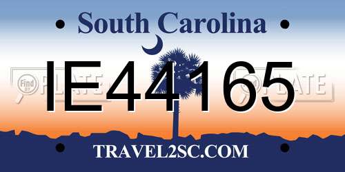 IE44165 South Carolina License Plate