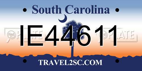 IE44611 South Carolina License Plate