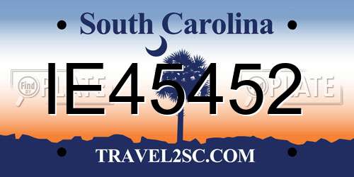 IE45452 South Carolina License Plate