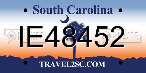 IE48452 South Carolina License Plate