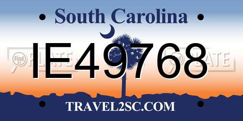 IE49768 South Carolina License Plate
