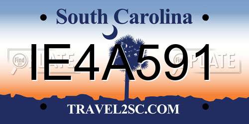 IE4A591 South Carolina License Plate