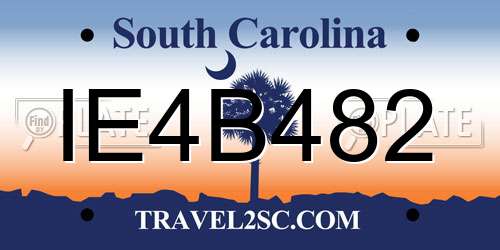 IE4B482 South Carolina License Plate