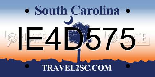 IE4D575 South Carolina License Plate