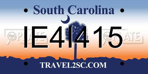 IE4I415 South Carolina License Plate