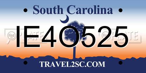 IE4O525 South Carolina License Plate