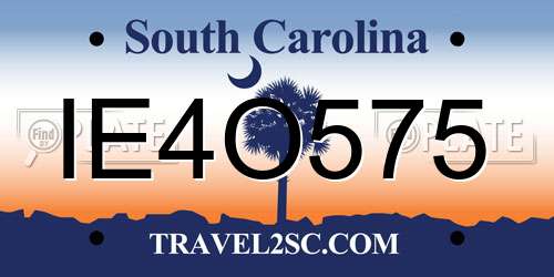 IE4O575 South Carolina License Plate