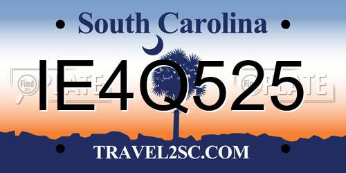 IE4Q525 South Carolina License Plate